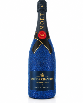 Moët & Chandon Nectar Impérial Glitter Personalizzata – Bottiglia Champagne Luxury Decorata a Mano