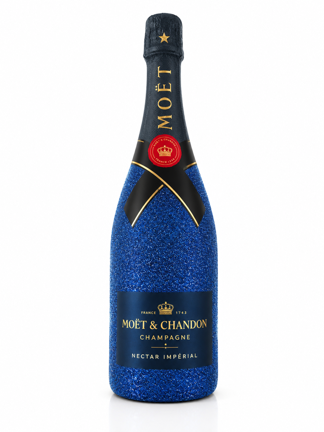 Moët & Chandon Nectar Impérial Glitter Personalizzata – Bottiglia Champagne Luxury Decorata a Mano