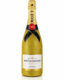 Moët & Chandon Impérial Glitter Personalizzata – Bottiglia Champagne Luxury Decorata a Mano