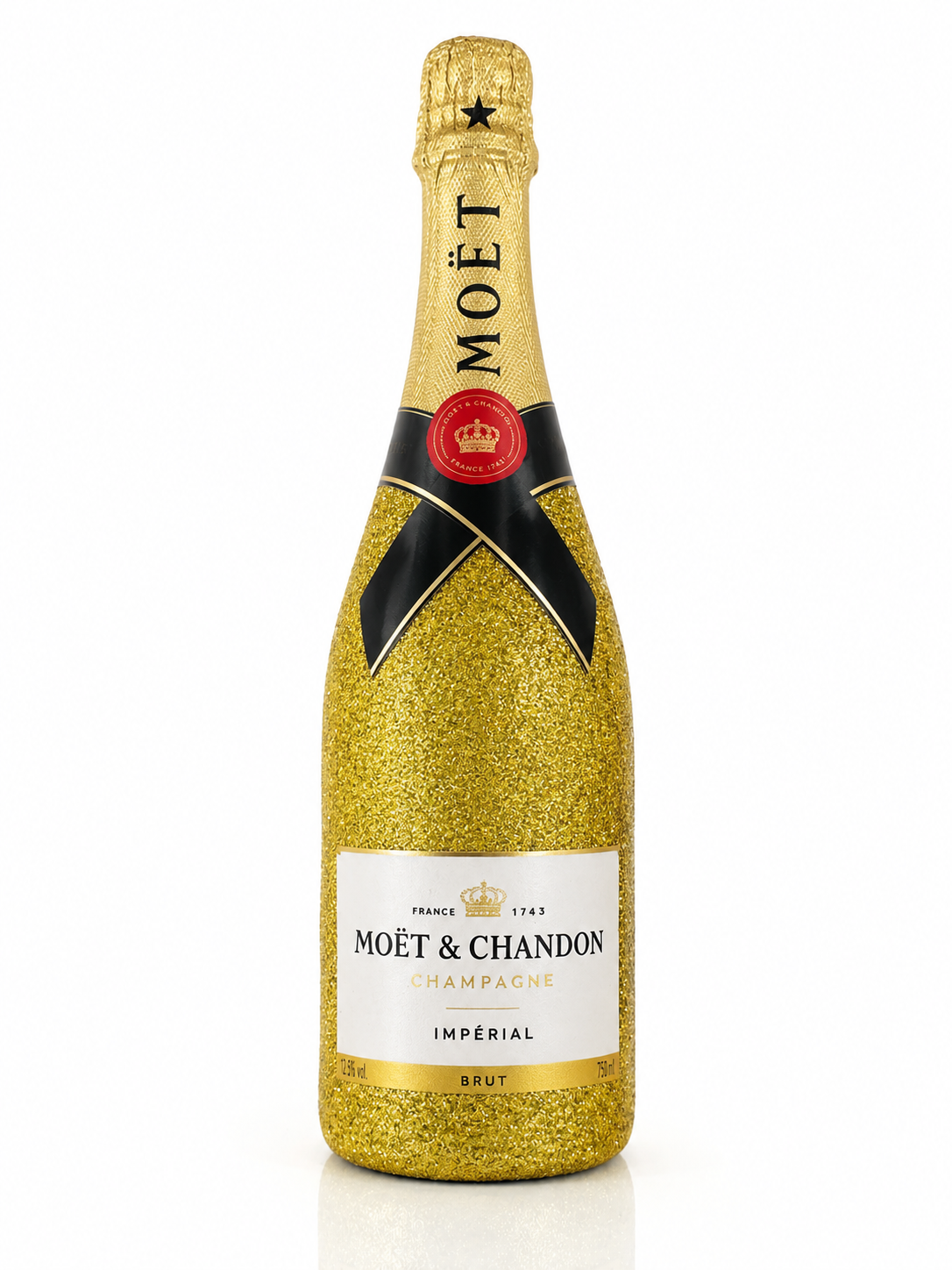 Moët & Chandon Impérial Glitter Personalizzata – Bottiglia Champagne Luxury Decorata a Mano