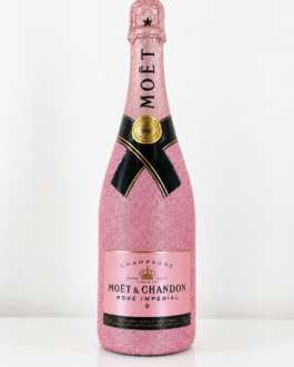 Moët & Chandon Rosé Glitter Personalizzata – Bottiglia Luxury Decorata a Mano